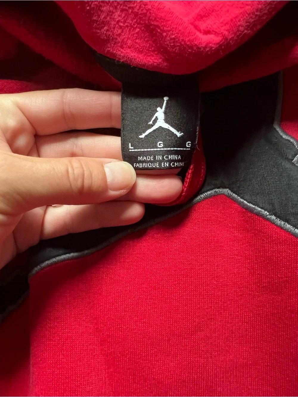 Red JORDAN Men's Pullover Hoodie with Jumping Basketball Logo